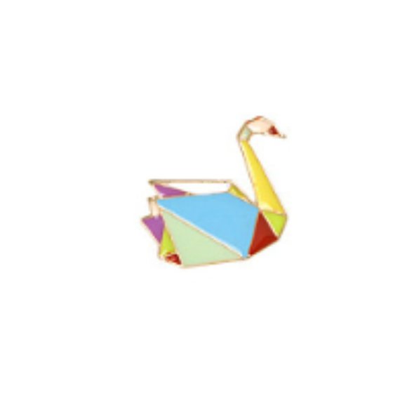 3/10$ NWOT artistic colorful swan pin - Picture 1 of 1